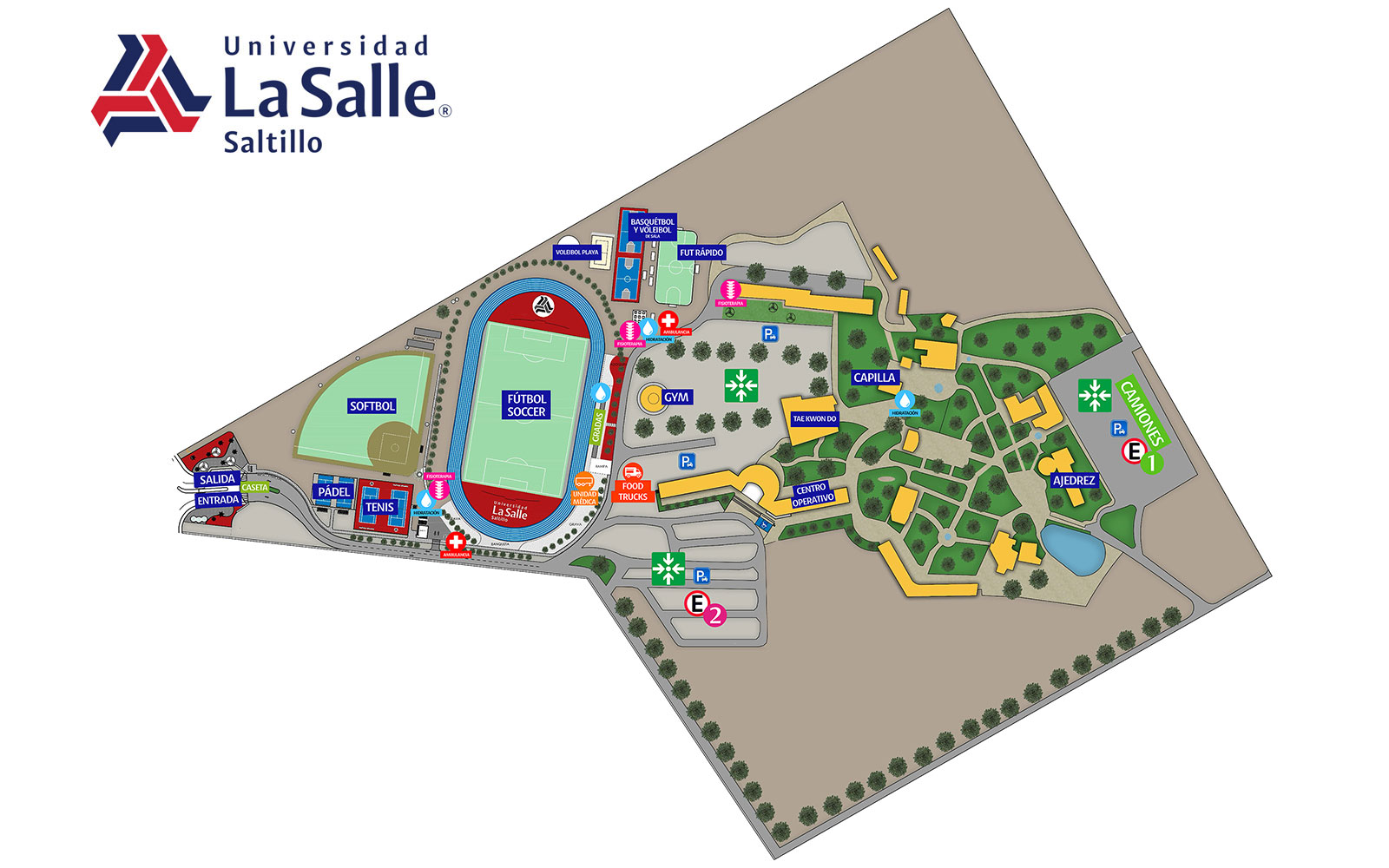 Mapa de la Universidad La Salle - Saltillo